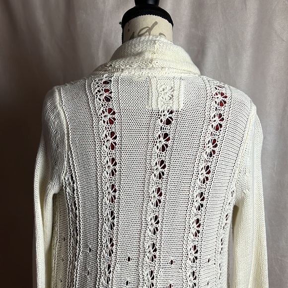 Anthropologie Angel of The North Off White Cardigan size Small Long - Picture 3 of 9